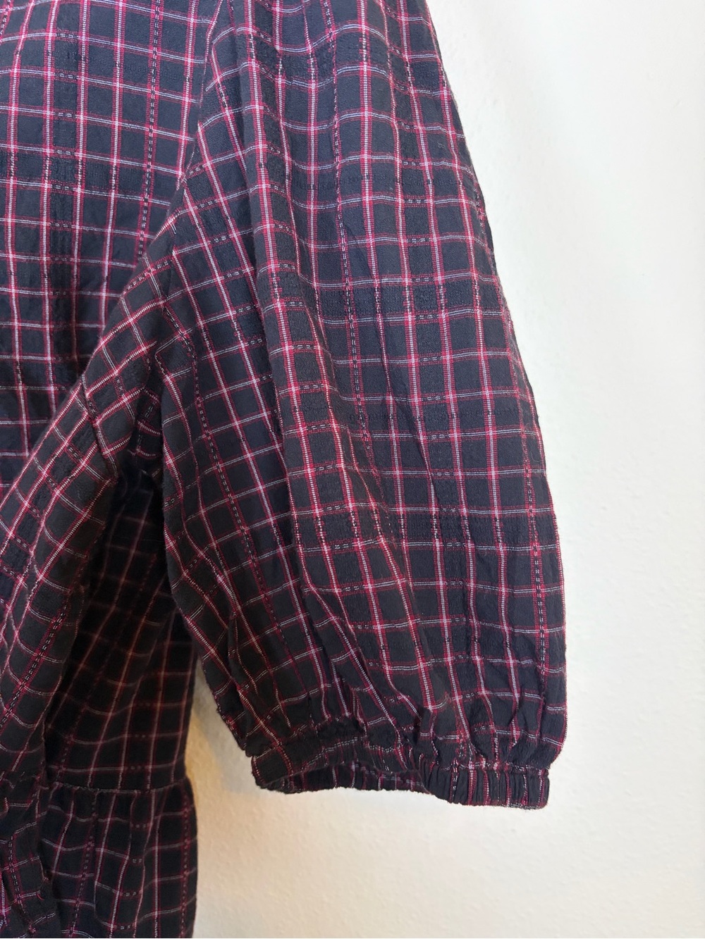 Time and Tru Plaid Peplum Tie Front Blouse XXXL 22 - Picture 5 of 8